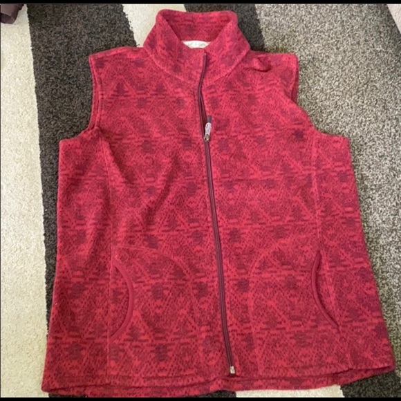 Wool rich fleece red vest Womens Medium - Picture 1 of 5